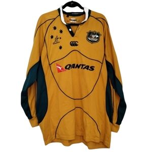 Australian Canterbury Wallabies Authentic Rugby Jersey Size 2XL Long Sleeved